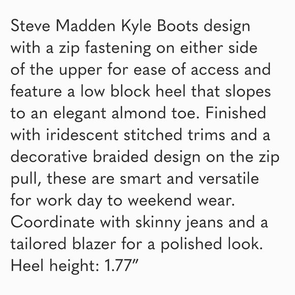 Steve Madden Leather Kyle Ankle Booties Boots 7 Stone Zip Accent - Picture 7 of 8